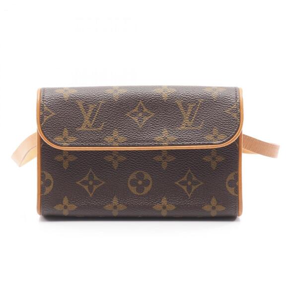 LOUIS VUITTON Authentic Brown Monogram Leather Pochette Fanny Pack